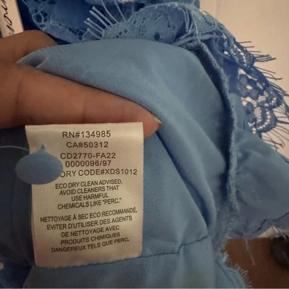 For Love And Lemons Samira Blue Lace Mini Dress size medium NWT - Picture 6 of 9